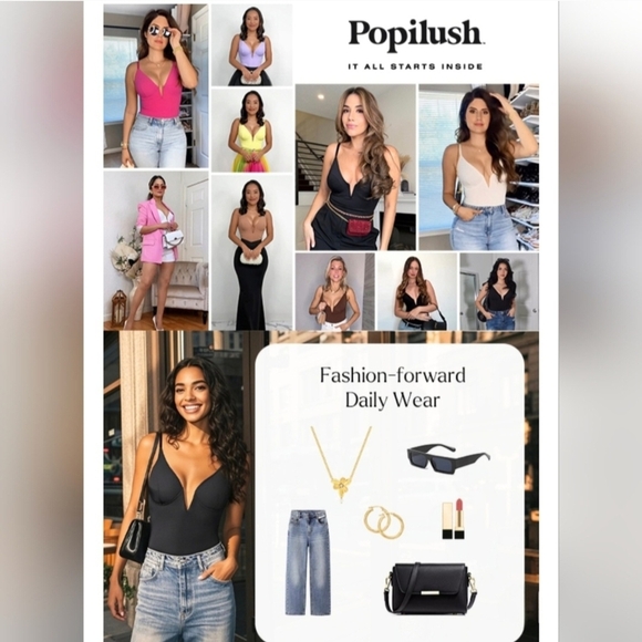 Deep V-Neck Low Back Sculpting Thong Bodysuit #957 NWOT - Picture 6 of 11